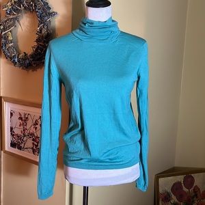MAX MARA Spilata Size Large Turquoise Green Turtleneck 100% Pure New Wool  $458